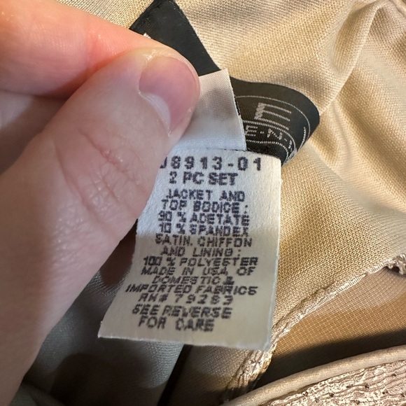 Alex Evenings 90s Vintage Style Maxi Gown Taupe Size 8 - Picture 8 of 9